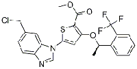 MC87341 (R)-Methyl 5-(6-(chloroMethyl)-1H-benzo[d]iMidazol-1-yl)-3-(1-(2-(trifluoroMethyl)phenyl)ethoxy)thiophene-2-carboxylate 929095-40-9 (R)-Methyl 5-(6-(chloroMethyl)-1H-benzo[d]iMidazol-1-yl)-3-(1-(2-(trifluoroMethyl)phenyl)ethoxy)thiophene-2-carboxy