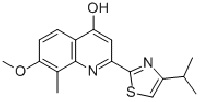 MC87297 4-Quinolinol, 7-methoxy-8-methyl-2-[4-(1-methylethyl)-2-thiazolyl]- 923289-21-8 2-(4-异丙基噻唑-2-基)-7-甲氧基-8-甲基喹啉-4-醇