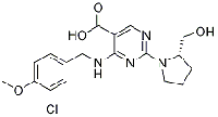 MC98593 5-PyriMidinecarboxylic acid, 4-[[(3-chloro-4-Methoxyphenyl)Methyl]aMino]-2-[(2S)-2-(hydroxyMethyl)- 1-pyrrolidinyl]- 330785-84-7 (S)-4-(3-氯-4-甲氧基苯氨基)-5-羧基-2-(2-羟甲基-1-吡咯基)嘧啶