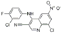 MC87239 3-Quinolinecarbonitrile, 8-chloro-4-[(3-chloro-4-fluorophenyl)aMino]-6-nitro- 915369-47-0 3-Quinolinecarbonitrile, 8-chloro-4-[(3-chloro-4-fluorophenyl)aMino]-6-nitro-