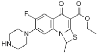 MC91267 Ethyl 6-fluoro-1-methyl-4-oxo-7-(1-piprazinyl)-4H-[1,3]thiazeto[3,2-a]quinoline-3-carboxylate 113028-17-4 6-氟-7-哌嗪-1-甲基-4-氧代-[1,3]硫氮杂环[3,2-a]喹啉-3-羧酸乙酯