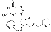 MC93826 2-Amino-1,9-dihydro-9-[(1S,3R,4S)-4-(benzyloxy)-3-(benzyloxymethyl)-2-methylenecyclopentyl]-6H-purin-6-one 142217-81-0 2-氨基-1,9-二氢-9-[(1S,3R,4S)-4-苄氧基-3-苄氧基甲基-2-亚甲基环戊基]-6H-嘌呤-6-酮