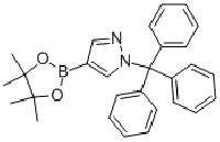 MC77298 4-(4,4,5,5-Tetramethyl-[1,3,2]dioxaborolan-2-yl)-1-trityl-1H-pyrazole 863238-73-7 4-(4,4,5,5-四甲基-1,3,2-二氧杂硼烷-2-基)-1-三苯甲游基-1H-吡唑