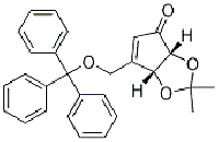 MC87063 4H-Cyclopenta-1,3-dioxol-4-one, 3a,6a-dihydro-2,2-diMethyl-6-[(triphenylMethoxy)Methyl]-, (3aR,6aR)- 88559-56-2 4H-Cyclopenta-1,3-dioxol-4-one, 3a,6a-dihydro-2,2-diMethyl-6-[(triphenylMethoxy)Methyl]-, (3aR,6aR)-