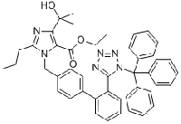 MC95894 4-(1-Hydroxy-1-methylethyl)-2-propyl-1-[[2'-[(triphenylmethyl)-1H-tetrazol-5-yl][1,1'-biphenyl]-4-yl]methyl]-1H-imidazole-5-carboxylic acid ethyl ester 189400-21-3 4-(1-羟基-1-甲基乙基)-2-丙基-1-[[2'-[三苯甲基-1H-四唑-5-基][1,1'-联苯]-4-基]甲基]-1H-咪唑-5-甲酸乙酯