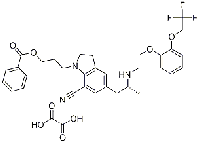 MC87056 1-[3-(Benzoyloxy)propyl]-2,3-dihydro-5-[(2R)-2-[[2-[2-(2,2,2-trifluoroethoxy)phenoxy]ethyl]amino]propyl]-1H-indole-7-carbonitrile ethanedioate 885340-12-5 1-[3-(苯甲酰氧基)丙基]-2,3-二氢-5-[(2R)-2-[[2-[2-(2,2,2-三氟乙氧基)苯氧基]乙基]氨基]丙基]-1H-吲哚-7-甲腈乙二酸盐