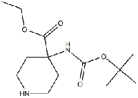 MC79203 Ethyl 4-((tert-butoxycarbonyl)aMino)piperidine-4-carboxylate 956460-98-3 Ethyl 4-((tert-butoxycarbonyl)amino)piperidine-4-carboxylate 4 -((叔丁氧基羰基)氨基)哌啶-4-羧酸乙酯