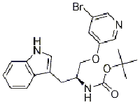 MC87034 (S)-tert-butyl 1-(5-bromopyridin-3-yloxy)-3-(1H-indol-3-yl)propan-2-ylcarbamate 882169-91-7 (S)-tert-butyl 1-(5-bromopyridin-3-yloxy)-3-(1H-indol-3-yl)propan-2-ylcarbamate