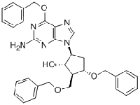 MC93824 (1S,2S,3S,5S)-5-(2-Amino-6-(benzyloxy)-9H-purin-9-yl)-3-(benzyloxy)-2-(benzyloxymethyl)cyclopentanol 142217-77-4 (1S,2S,3S,5S)-5-(2-氨基-6-苄氧基-9H-嘌呤-9-基)-3-苄氧基-2-苄氧基甲基环戊醇