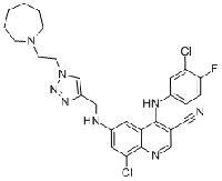 MC87238 8-Chloro-4-[(3-chloro-4-fluorophenyl)amino]-6-[[[1-[2-(hexahydro-1H-azepin-1-yl)ethyl]-1H-1,2,3-triazol-4-yl]methyl]amino]-3-Quinolinecarbonitrile 915365-57-0 8-C氯-4-[(3-氯-4-氟苯基)氨基]-6-[[[1-[2-(六氢-1H-氮杂-1-基)乙基]-1H-1,2,3-三唑-4-基]甲基]氨基]-3-喹啉甲腈