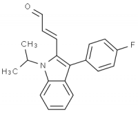 MC78920 (E)-3-[3-(4-Fluorophenyl)-1-(Isopropyl)-1h-Indol-2-yl]-2-Propenal 93957-50-7 (E)-3-[3'-(4"-氟苯基)-1'-异丙基-1H-吲哚-2"-基]-2-丙烯醛;(E)-3-[3'-(4''-氟苯基)-1'-(1''-甲基乙基)-1H-吲哚-2''-基]-2-丙烯醛