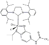 MC60817 [1,3-Bis[2,6-bis(1-methylethyl)phenyl]-2-imidazolidinylidene]dichloro[[2-(1-methylethoxy)-5-[(2,2,2-trifluoroacetyl)amino]phenyl]methylene]-ruthenium 1212008-99-5 [1,3-双[2,6-二异丙基苯基]-2-咪唑烷亚基]二氯[[2-(异丙氧基)-5-[(2,2,2-三氟乙酰基)氨基]苯基]亚甲基]-钌