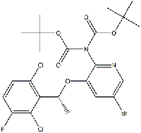 MC77638 (R)-5-BroMo-N,N-bis-(tert-butoxycarbonyl)-3-(1-(2,6-dichloro-3-fluorophenyl)ethoxy)pyridin-2-aMine 877399-47-8 (R)-5-BroMo-N,N-bis-(tert-butoxycarbonyl)-3-(1-(2,6-dichloro-3-fluorophenyl)ethoxy)pyridin-2-aMine