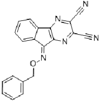 MC87311 9H-INDENO[1,2-B]PYRAZINE-2,3-DICARBONITRILE, 9-[(PHENYLMETHOXY)IMINO]- 924296-18-4 9-[(苯甲氧基)肟]-9H-茚并[1,2-B]吡嗪-2,3-二甲腈