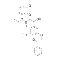MC94301 ethyl 3-(4-(benzyloxy)-3,5-dimethoxyphenyl)-3-hydroxy-2-(2-methoxyphenoxy)propanoate 151541-15-0 ethyl 3-(4-(benzyloxy)-3,5-dimethoxyphenyl)-3-hydroxy-2-(2-methoxyphenoxy)propanoate