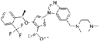 MC87342 (R)-Methyl 5-(6-((4-Methylpiperazin-1-yl)Methyl)-1H-benzo[d]iMidazol-1-yl)-3-(1-(2-(trifluoroMethyl)phenyl)ethoxy)thiophene-2-carboxylate 929095-51-2 (R)-Methyl 5-(6-((4-Methylpiperazin-1-yl)Methyl)-1H-benzo[d]iMidazol-1-yl)-3-(1-(2-(trifluoroMeth
