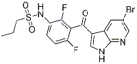MC78640 1-PropanesulfonaMide, N-[3-[(5-broMo-1H-pyrrolo[2,3-b]pyridin-3-yl)carbonyl]-2,4-difluorophenyl]- 918504-27-5 N-[3-[(5-溴-1H-吡咯并[2,3-B]吡啶-3-基)羰基]-2,4-二氟苯基]-1-丙磺酰胺