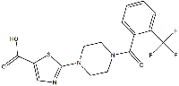 MC78616 2-(4-(2-(TrifluoroMethyl)benzoyl)piperazin-1-yl)thiazole-5-carboxylic acid 916888-64-7 2-((4-邻三氟甲基苯甲酰基)-哌嗪基)-噻唑-5-甲酸