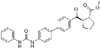 MC87555 CYCLOPENTANECARBOXYLIC ACID, 2-[[4'-[[(PHENYLAMINO)CARBONYL]AMINO][1,1'-BIPHENYL]-4-YL]CARBONYL]-, METHYL ESTER, (1R,2R)- 959122-10-2 CYCLOPENTANECARBOXYLIC ACID, 2-[[4'-[[(PHENYLAMINO)CARBONYL]AMINO][1,1'-BIPHENYL]-4-YL]CARBONYL]-, METHYL ESTER, 