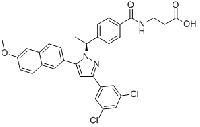 MC86936 b-Alanine, N-[4-[(1S)-1-[3-(3,5-dichlorophenyl)-5-(6-methoxy-2-naphthalenyl)-1H-pyrazol-1-yl]ethyl]benzoyl]- 870823-12-4 N-[4-[(1S)-1-[3-(3,5-二氯苯基)-5-(6-甲氧基-2-萘基)-1H-吡唑-1-基]乙基]苯甲酰]-BETA-丙氨酸