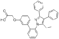 MC84828 2''-(5-ETHYL-3,4-DIPHENYL-PYRAZOL-1-YL)-BIPHENYL-3-YLOXY]ACETIC ACID 300657-03-8 [2'-(5-ETHYL-3,4-DIPHENYL-PYRAZOL-1-YL)-BIPHENYL-3-YLOXY]-ACETIC ACID