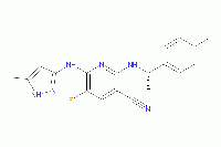 MC81086 AZ 960 905586-69-8 (S)-5-fluoro-2-(1-(4-fluorophenyl)ethylamino)-6-(5-methyl-1H-pyrazol-3-ylamino)nicotinonitrile