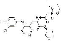 MC74394 (S)-diethyl 2-(4-(3-chloro-4-fluorophenylamino)-7-(tetrahydrofuran-3-yloxy)quinazolin-6-ylamino)-2-oxoethylphosphonate 618061-76-0 P-[2-[[4-[(3-氯-4-氟苯基)氨基]-7-[[(3S)-四氢-3-呋喃基]氧基-6-喹唑啉基]氨基]-2-氧代乙基]膦酸二乙酯
