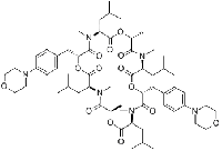 MC83575 Cyclo(.alpha.R)-.alpha.-hydroxy-4-(4-morpholinyl)benzenepropanoyl-N-methyl-L-leucyl-(2R)-2-hydroxypropanoyl-N-methyl-L-leucyl-(.alpha.R)-.alpha.-hydroxy-4-(4-morpholinyl)benzenepropanoyl-N-methyl-L-le 155030-63-0 Cyclo(.alpha.R)-.alpha.-hydroxy-4-