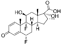 MC64118 (6a,11b,16a,17a)-6,9-Difluoro-11,17-dihydroxy-16-methyl-3-oxoandrosta-1,4-diene-17-carboxylic acid 28416-82-2 6,9-二氟-11,17-二羟基-16-甲基-3-氧代雄甾-1,4-二烯-17-羧酸