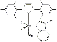MC63826 Dichloro[1,3-dihydro-1,3-bis(2,4,6-trimethylphenyl)-2H-imidazol-2-ylidene](3-phenyl-1H-inden-1-ylidene)(tricyclohexylphosphine)ruthenium 254972-49-1 [1,3-二氢-1,3-双(2,4,6-三甲基苯基)-2H-咪唑-2-亚基](3-苯基-1H-茚-1-亚基)(三环己基膦)二氯化钌