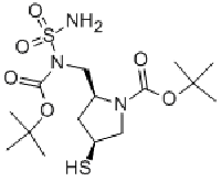 MC83454 (2s,4s)-1-t-butoxycarbonyl-2-(N-T-butoxycarbonyl-N-sulfamoylamino)methyl-4-mercapto-pyrrolidine 148017-44-1 (2S,4S)-2-[[(氨基磺酰基)(叔丁氧羰基)氨基]甲基]-4-巯基-1-吡咯烷羧酸叔丁酯