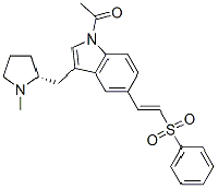 MC84121 1-ACETYL-3-[((2R)-1-METHYLPYRROLIDIN-2-YL)METHYL]-5-[(E)-2-(PHENYLSULFONYL)VINYL]INDOLE 188113-71-5 1-ACETYL-3-[((2R)-1-METHYLPYRROLIDIN-2-YL)METHYL]-5-[(E)-2-(PHENYLSULFONYL)VINYL]INDOLE