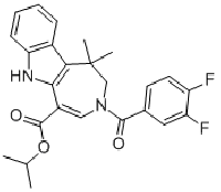 MC81504 3-(3,4-Difluorobenzoyl)-1,2,3,6-tetrahydro-1,1-dimethylazepino[4,5-b]indole-5-carboxylic acid 1-methylethyl ester 629664-81-9 3-(3,4-二氟苯甲酰基)-1,2,3,6-四氢-1,1-二甲基氮杂卓[4,5-B]吲哚-5-甲酸 1-甲基乙基酯