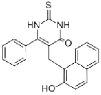 MC83391 NSC-1125476, Tetrahydro-5-[(2-hydroxy-1-naphthalenyl)methyl]-6-phenyl-2-thioxo-4(1H)-Pyrimidinone, 5-(2-Hydroxynaphthalen-1-ylmethyl)-6-phenyl-2-thioxo-2,3-dihydro-1H-pyrimidin-4-one, 5-[(2-hydroxy-1- 14513-15-6 NSC-1125476, Tetrahydro-5-[(2-hydro