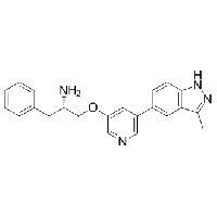 MC80794 (2S)-1-(5-(3-methyl-1H-indazol-5-yl)pyridin-3-yloxy)-3-phenylpropan-2-amine 552325-73-2 (ALPHAS)-ALPHA-[[[5-(3-甲基-1H-吲唑-5-基)-3-吡啶基]氧]甲基]苯乙胺