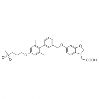 MC82510 3-Benzofuranacetic acid, 6-[[2',6'-dimethyl-4'-[3-(methylsulfonyl)propoxy][1,1'-biphenyl]-3-yl]methoxy]-2,3-dihydro-, (3R)- 1234474-57-7 3-Benzofuranacetic acid, 6-[[2',6'-dimethyl-4'-[3-(methylsulfonyl)propoxy][1,1'-biphenyl]-3-yl]methoxy]-2,3-di