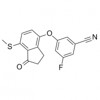 MC83845 Benzonitrile, 3-[[2,3-dihydro-7-(methylthio)-1-oxo-1H-inden-4-yl]oxy]-5-fluoro- 1672665-69-8 Benzonitrile, 3-[[2,3-dihydro-7-(methylthio)-1-oxo-1H-inden-4-yl]oxy]-5-fluoro-