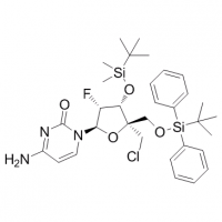 MC83354 Cytidine, 4'-C-(chloromethyl)-2'-deoxy-3'-O-[(1,1-dimethylethyl)dimethylsilyl]-5'-O-[(1,1-dimethylethyl)diphenylsilyl]-2'-fluoro- 1445379-90-7 Cytidine, 4'-C-(chloromethyl)-2'-deoxy-3'-O-[(1,1-dimethylethyl)dimethylsilyl]-5'-O-[(1,1-dimethylethyl)