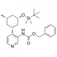 MC82239 Carbamic acid, N-[4-[(1R,3S,5S)-3-[[(1,1-dimethylethyl)dimethylsilyl]oxy]-5-methylcyclohexyl]-3-pyridinyl]-, phenylmethyl ester, rel- 1187055-99-7 Carbamic acid, N-[4-[(1R,3S,5S)-3-[[(1,1-dimethylethyl)dimethylsilyl]oxy]-5-methylcyclohexyl]-3-pyri