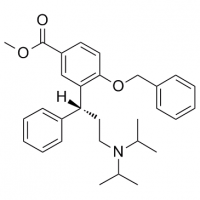 MC83607 Benzoic acid, 3-[(1R)-3-[bis(1-methylethyl)amino]-1-phenylpropyl]-4-(phenylmethoxy)-, methyl ester 156755-35-0 Benzoic acid, 3-[(1R)-3-[bis(1-methylethyl)amino]-1-phenylpropyl]-4-(phenylmethoxy)-, methyl ester