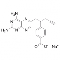 MC83358 Benzoic acid, 4-[1-[(2,4-diamino-6-pteridinyl)methyl]-3-butyn-1-yl]-, sodium salt 1445586-50-4 Benzoic acid, 4-[1-[(2,4-diamino-6-pteridinyl)methyl]-3-butyn-1-yl]-, sodium salt