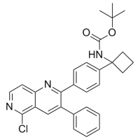 MC81751 Carbamic acid, N-[1-[4-(5-chloro-3-phenyl-1,6-naphthyridin-2-yl)phenyl]cyclobutyl]-, 1,1-dimethylethyl ester 1032349-99-7 Carbamic acid, N-[1-[4-(5-chloro-3-phenyl-1,6-naphthyridin-2-yl)phenyl]cyclobutyl]-, 1,1-dimethylethyl ester