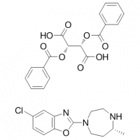 MC82697 Butanedioic acid, 2,3-bis(benzoyloxy)-, (2S,3S)-, compd. with 5-chloro-2-[(5R)-hexahydro-5-methyl-1H-1,4-diazepin-1-yl]benzoxazole (1:1) 1276666-14-8 Butanedioic acid, 2,3-bis(benzoyloxy)-, (2S,3S)-, compd. with 5-chloro-2-[(5R)-hexahydro-5-methyl