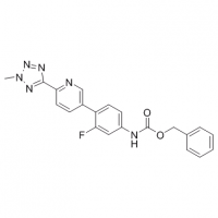 MC82410 Carbamic acid, N-[3-fluoro-4-[6-(2-methyl-2H-tetrazol-5-yl)-3-pyridinyl]phenyl]-, phenylmethyl ester 1220910-89-3 Carbamic acid, N-[3-fluoro-4-[6-(2-methyl-2H-tetrazol-5-yl)-3-pyridinyl]phenyl]-, phenylmethyl ester