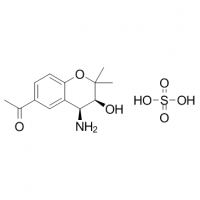 MC85365 Ethanone, 1-[(3S,4S)-4-amino-3,4-dihydro-3-hydroxy-2,2-dimethyl-2H-1-benzopyran-6-yl]-, sulfate (1:1) 432049-96-2 Ethanone, 1-[(3S,4S)-4-amino-3,4-dihydro-3-hydroxy-2,2-dimethyl-2H-1-benzopyran-6-yl]-, sulfate (1:1)