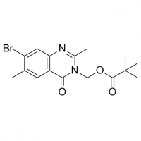 MC83140 Propanoic acid, 2,2-dimethyl-, (7-bromo-2,6-dimethyl-4-oxo-3(4H)-quinazolinyl)methyl ester 140373-65-5 Propanoic acid, 2,2-dimethyl-, (7-bromo-2,6-dimethyl-4-oxo-3(4H)-quinazolinyl)methyl ester