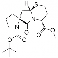 MC84486 Spiro[pyrrolidine-2,7'(6'H)-[2H]pyrrolo[2,1-b][1,3]thiazine]-1,4'-dicarboxylic acid, tetrahydro-6'-oxo-, 1-(1,1-dimethylethyl) 4'-methyl ester, (2R,4'R,8'aR)- 221040-37-5 Spiro[pyrrolidine-2,7'(6'H)-[2H]pyrrolo[2,1-b][1,3]thiazine]-1,4'-dicarboxyl
