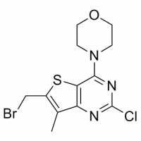 MC81756 Thieno[3,2-d]pyrimidine, 6-(bromomethyl)-2-chloro-7-methyl-4-(4-morpholinyl)- 1032758-45-4 Thieno[3,2-d]pyrimidine, 6-(bromomethyl)-2-chloro-7-methyl-4-(4-morpholinyl)-