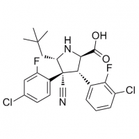 MC82399 D-Proline, 3-(3-chloro-2-fluorophenyl)-4-(4-chloro-2-fluorophenyl)-4-cyano-5-(2,2-dimethylpropyl)-, (3S,4R,5S)- 1219089-31-2 D-Proline, 3-(3-chloro-2-fluorophenyl)-4-(4-chloro-2-fluorophenyl)-4-cyano-5-(2,2-dimethylpropyl)-, (3S,4R,5S)-