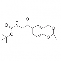 MC85432 Carbamic acid, [2-(2,2-dimethyl-4H-1,3-benzodioxin-6-yl)-2-oxoethyl]-, 1,1-dimethylethyl ester 452339-71-8 Carbamic acid, [2-(2,2-dimethyl-4H-1,3-benzodioxin-6-yl)-2-oxoethyl]-, 1,1-dimethylethyl ester